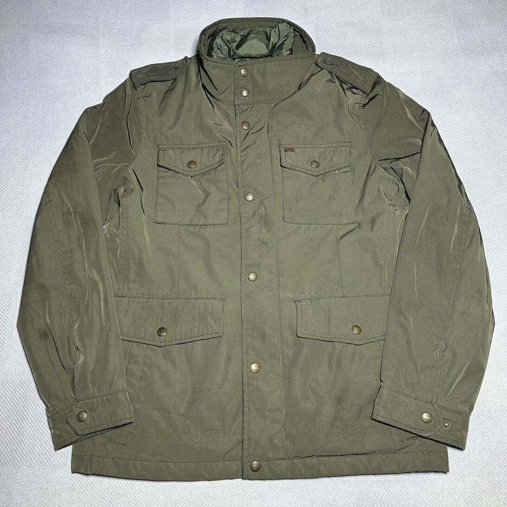 Levi's Olive Green Military Style Field Jacket Quilt Lined Men's Size Small